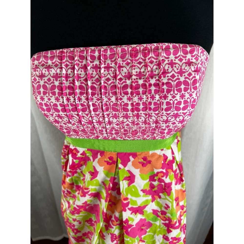 Lilly Pulitzer strapless floral lined dress size 4 - Picture 2 of 8